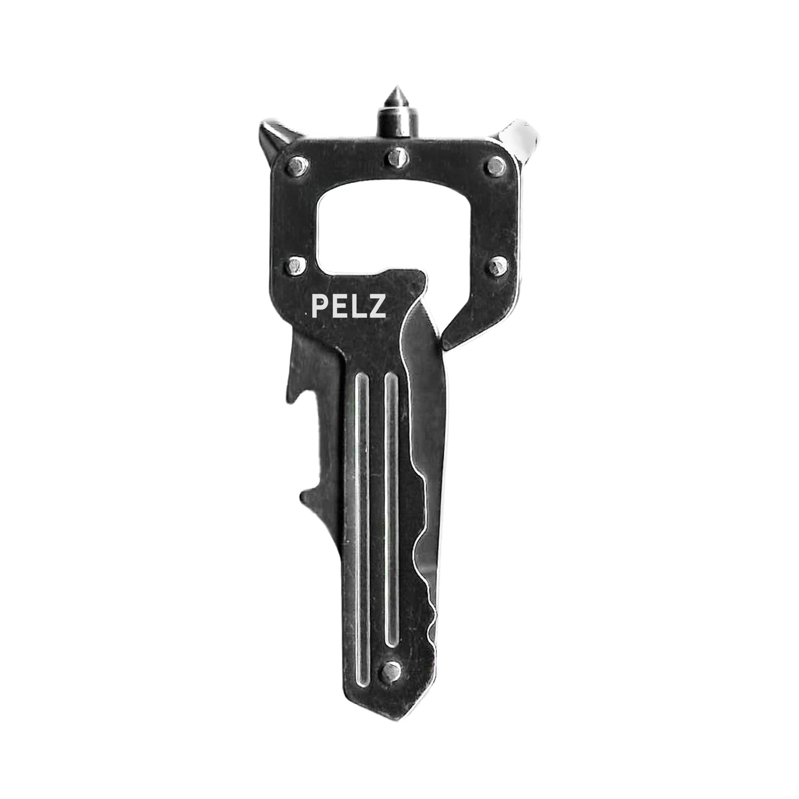 KeyTool Silver 12-in-1 Keychain Multi Tool with Carabiner