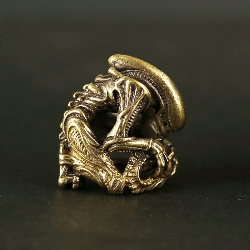Brass Alien Knife Bead Hand Woven Lanyard DIY Keychain Pendant Accessories EDC