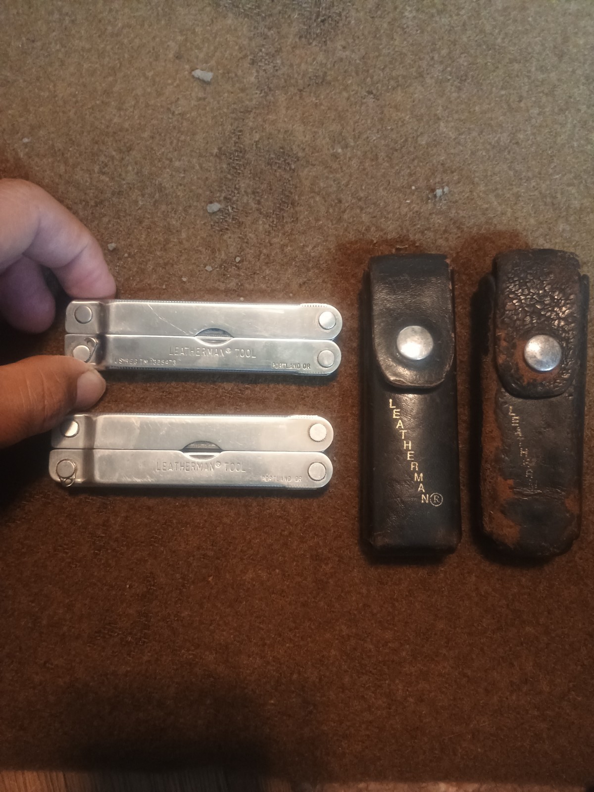 2 Vintage Leatherman PST Multi-Tools Leather Sheaths