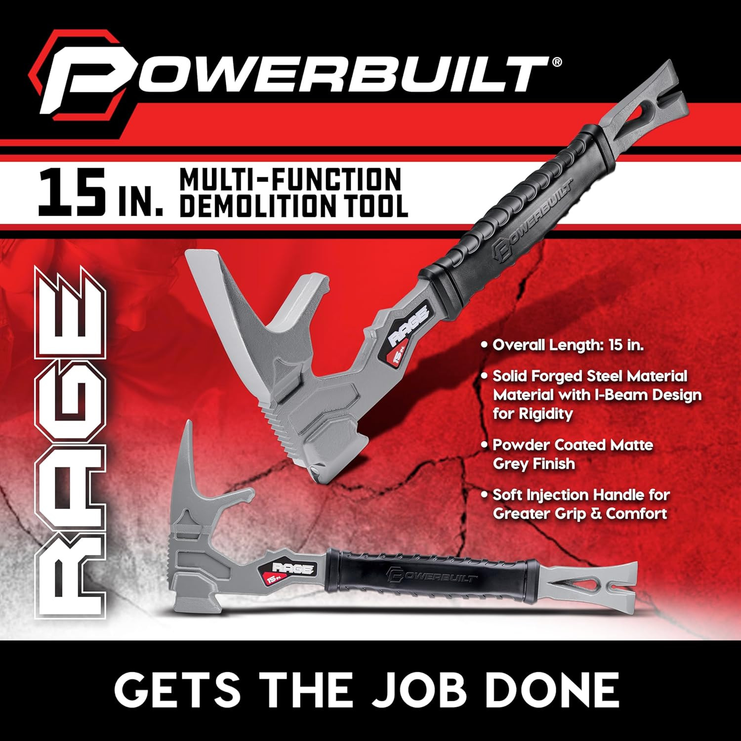 15 Inch Multi-Function Demolition Tool, Hammer, Nail Puller, Magnetic Nail Start