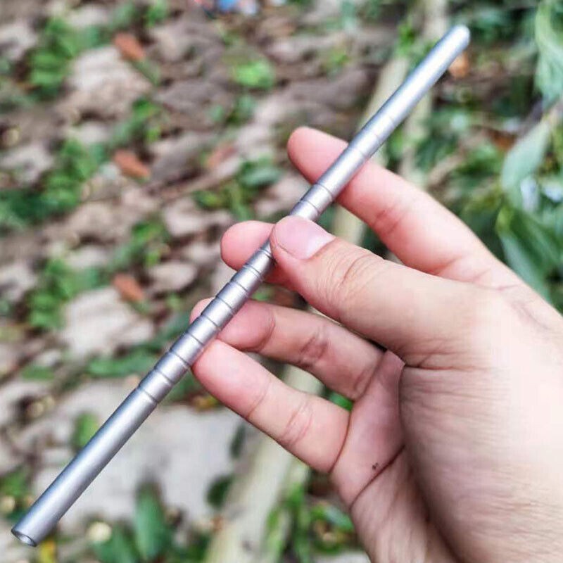 1pcs EDC TA1 Titanium Alloy Drinking Straw sucker Tableware 18cm/20cm Non Fade