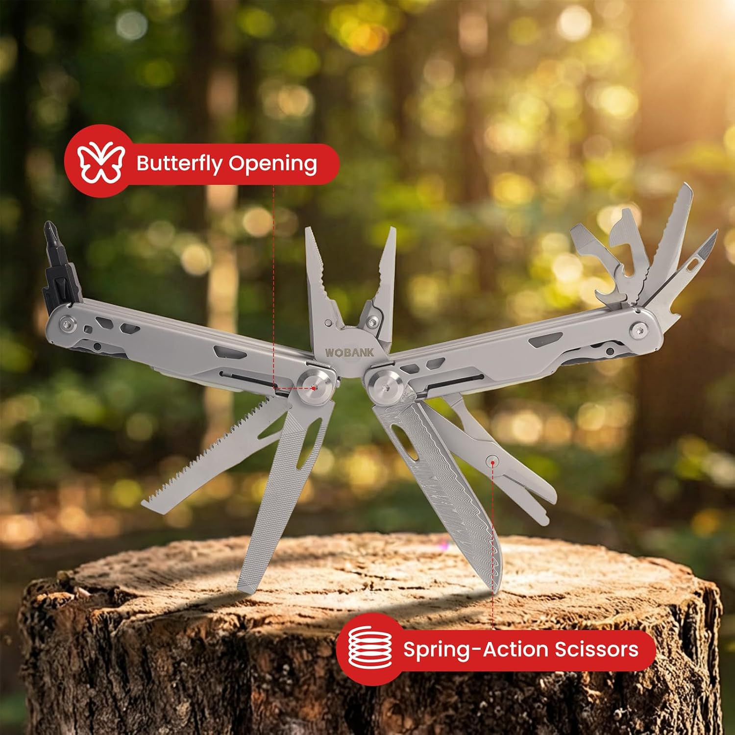 Multitool, 29-in-1 Stainless Steel Multi Tool Pliers with Screwdriver Sleeve, Da