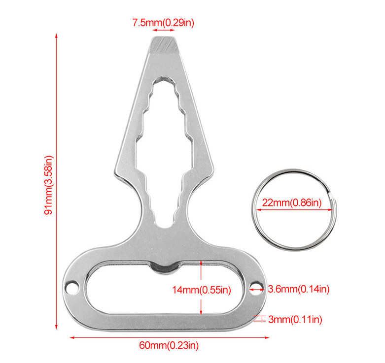 EDC stainless steel keychain tactical outdoor emergency survival tools