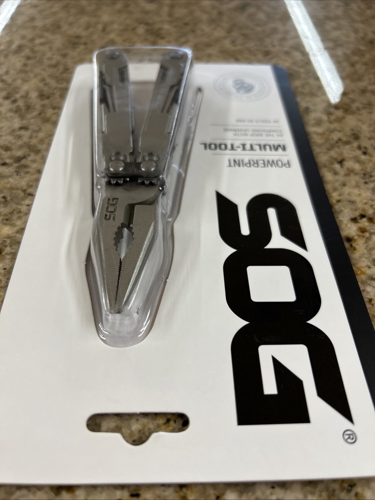 SOG Powerpint Silver Needlenose Pliers Scissors Knife MultiTool Pliers PP1001-CP