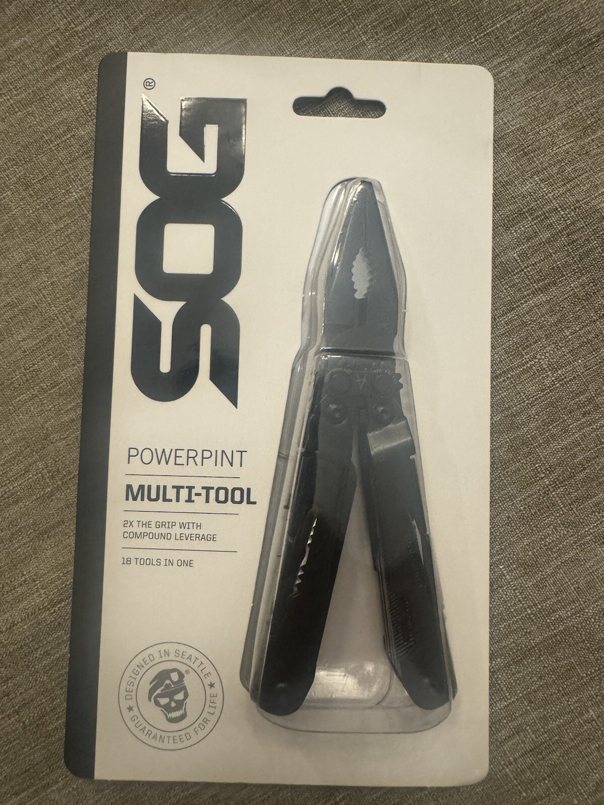 SOG PP1002-CP PowerPint Multi-Tool (Black) with 18 Tools