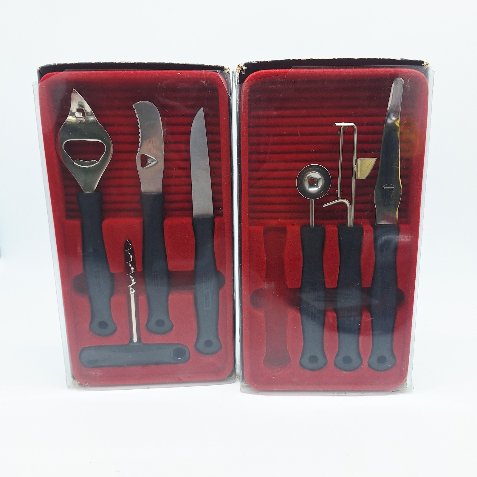 GERBER 3055 4pc Bar Set 3056 3pc Fruit Set Knife Cork Screw Bottle Opener Peeler