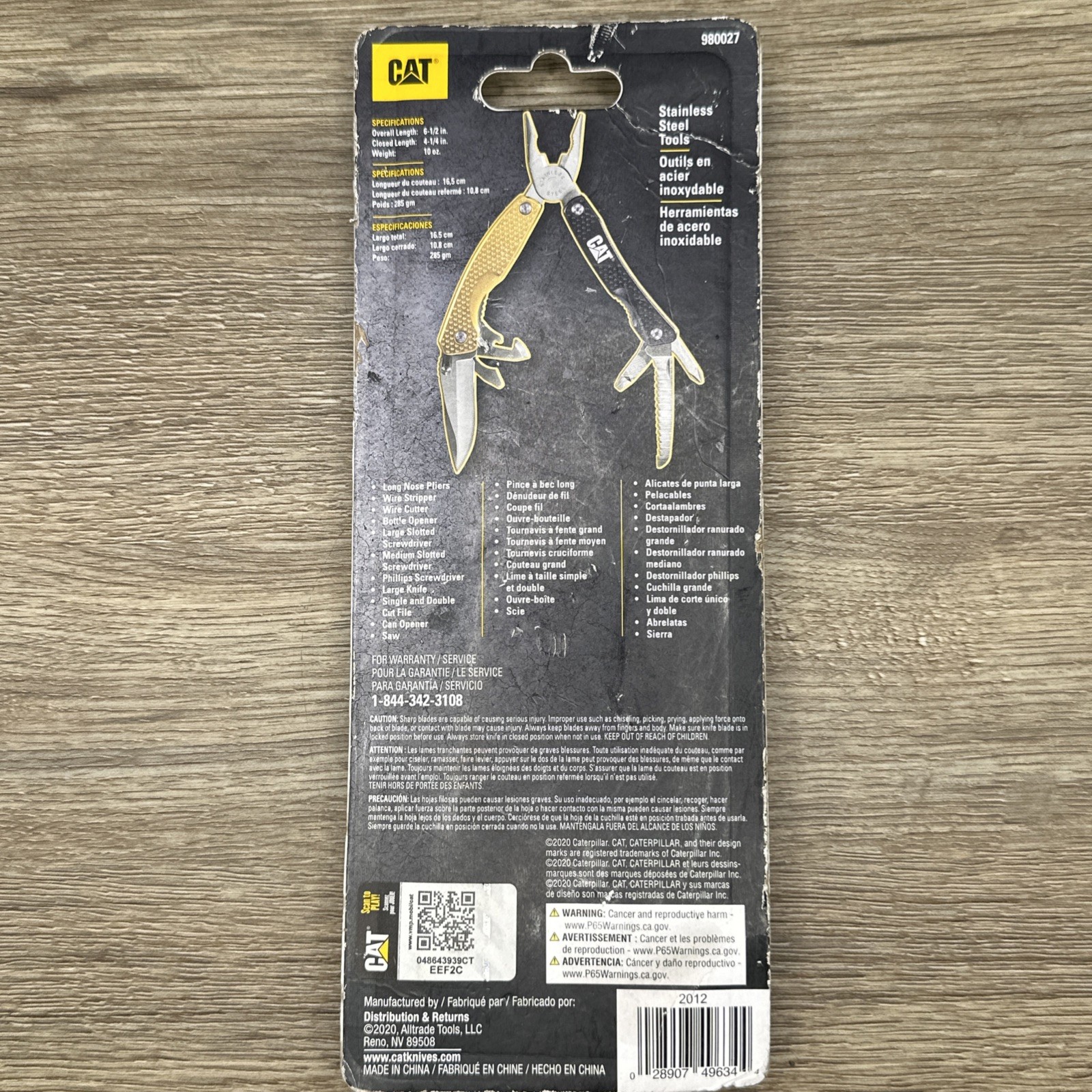 CAT 11-IN-1 Multi-Tool Stainless Steel Pliers Knife Saw More Folding EDC 980027