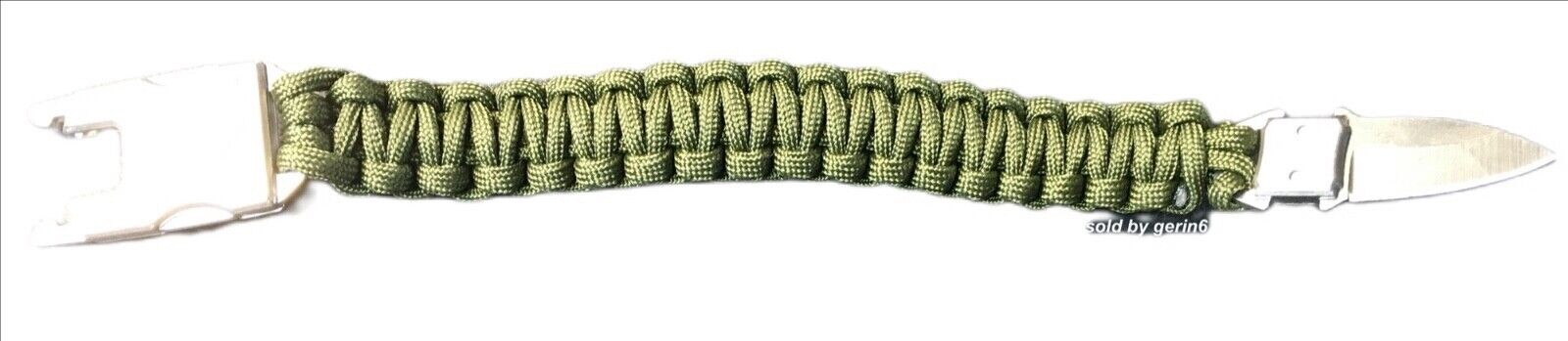 Paracord Emergency Tactical EDC Survival Knife Bracelet, Army Green BR12 New