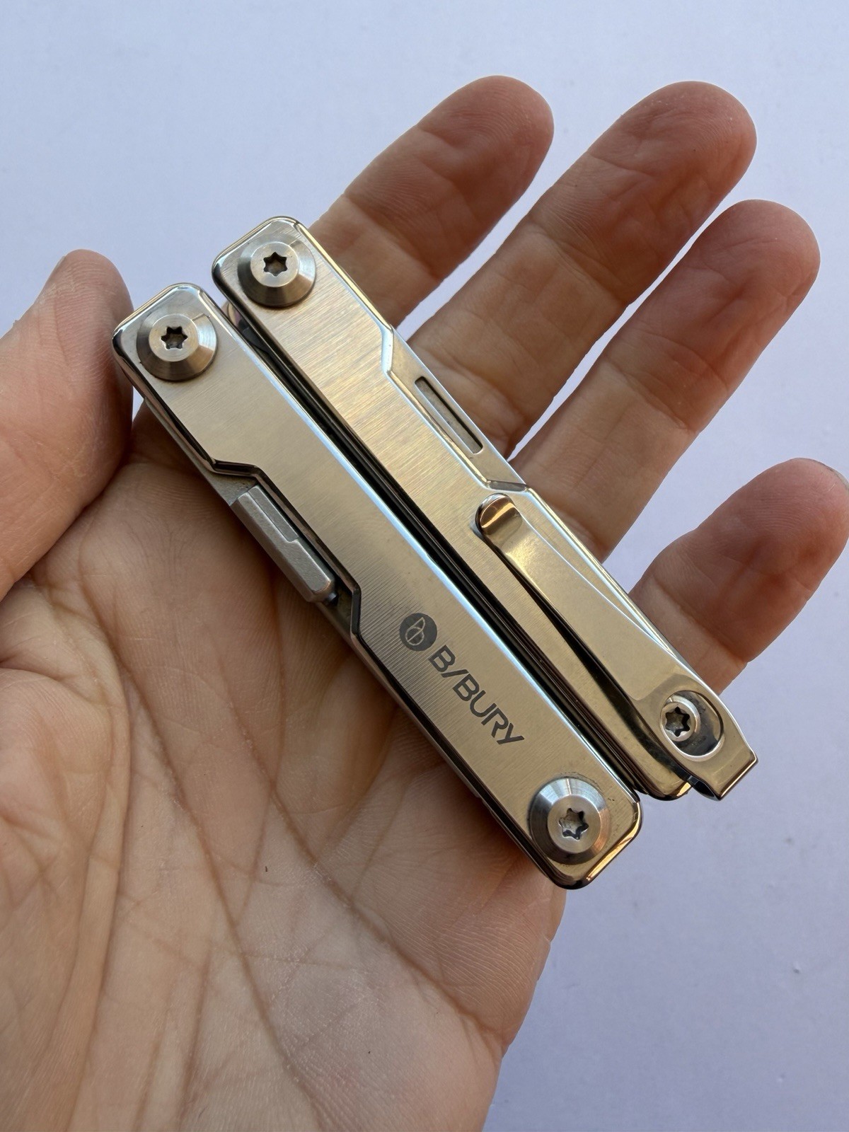 BIBURY OUTDOOR MINI MULTITOOL PLIERS W/BELT CLIP, BI2051A, EXCELLENT CONDITION!