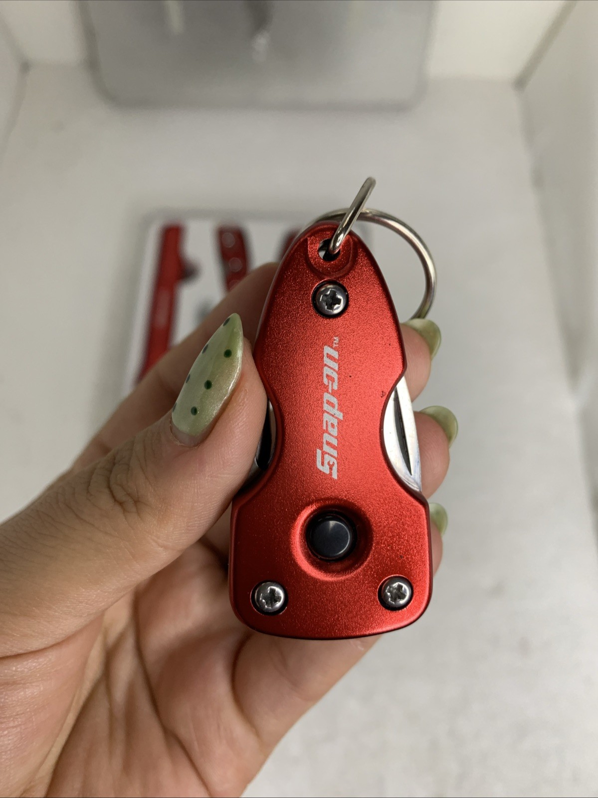 Snap On Tools 5 Pieces Stainless Steel Red Metal Multi Tools Missing Batteries