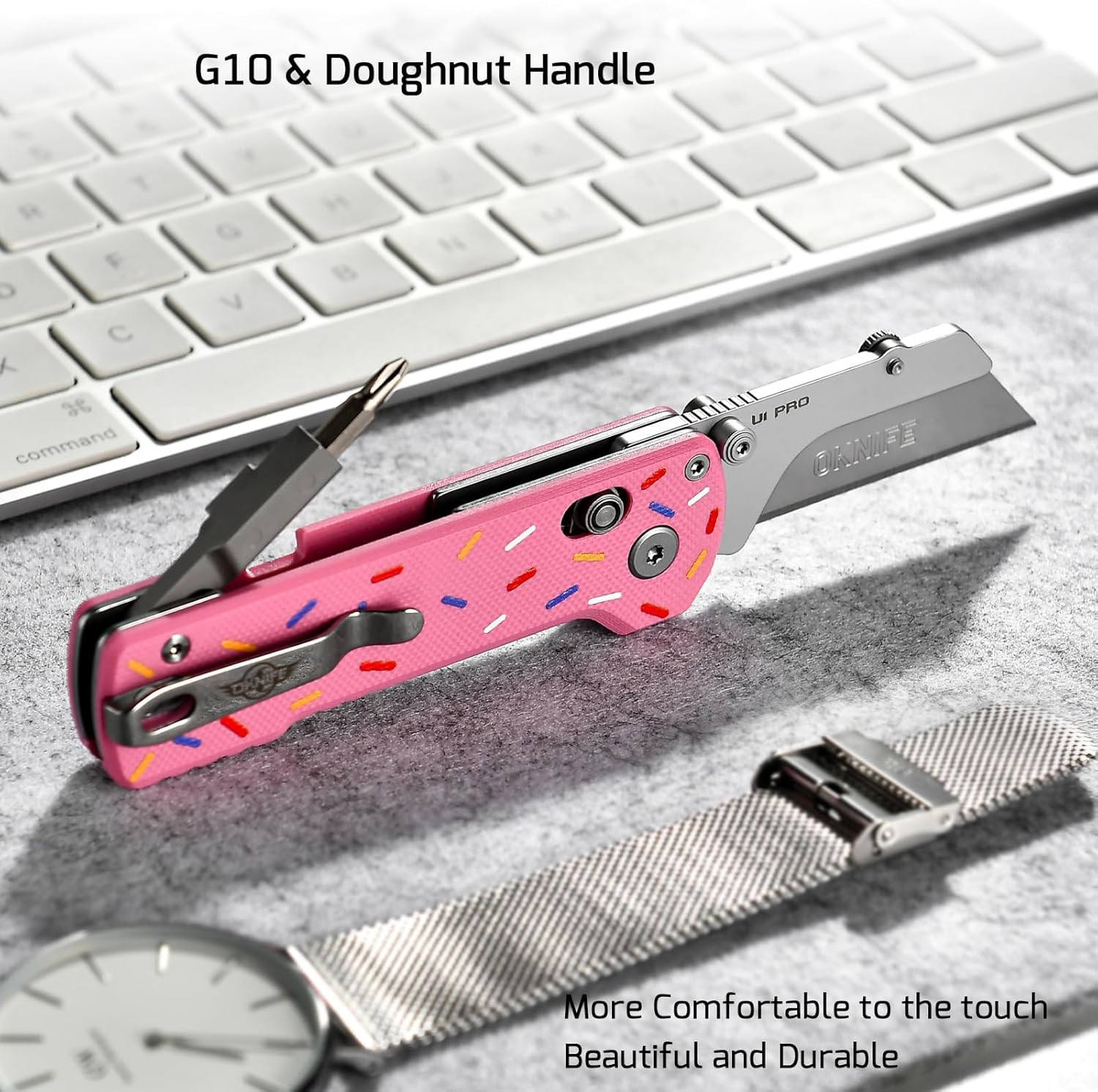 OKNIFE U1 Pro Multitool Folding Utility Knife with Folding Screwdriver, Quick Ch