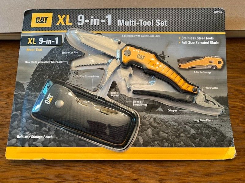 CAT XL 9-in-1 Multi-Tool Set, Stainless Steel Tools with Belt Loop Storage Pouch