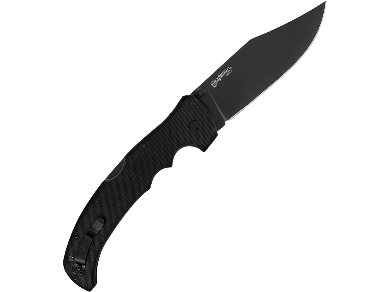 Cold Steel Recon XL Pocket Knife 5.25″ Clip Point CTS-XHP Black PVD Blade G-10