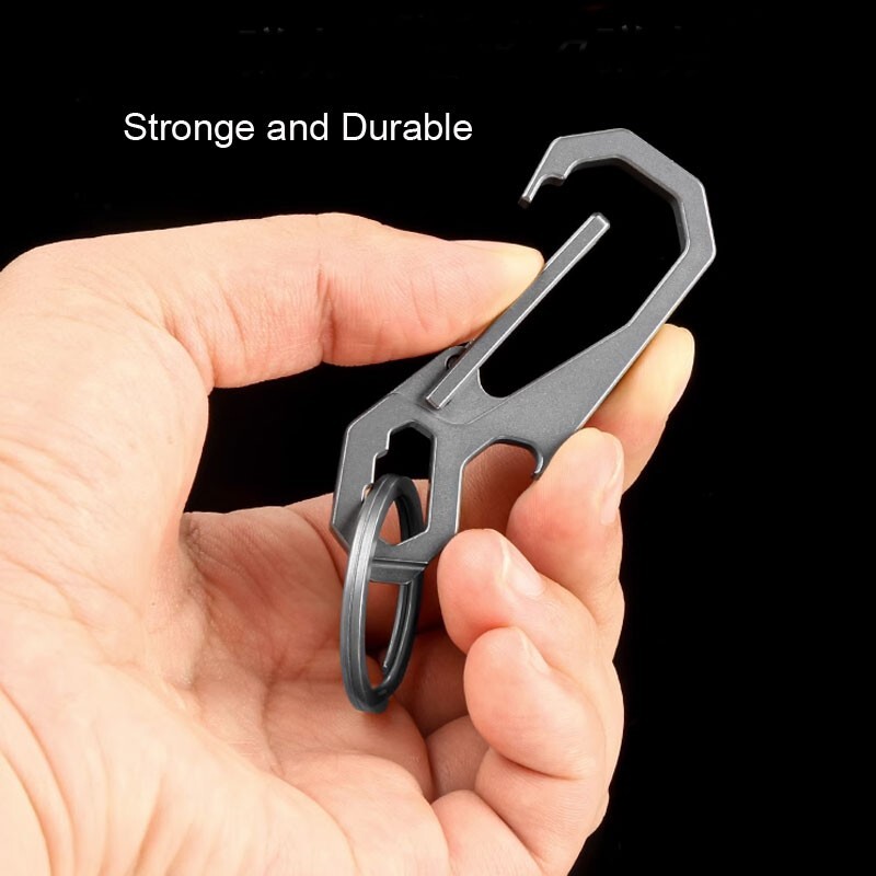 New EDC Titanium Alloy Key chain Carabiner Opener Multi Tool Portable Outdoor
