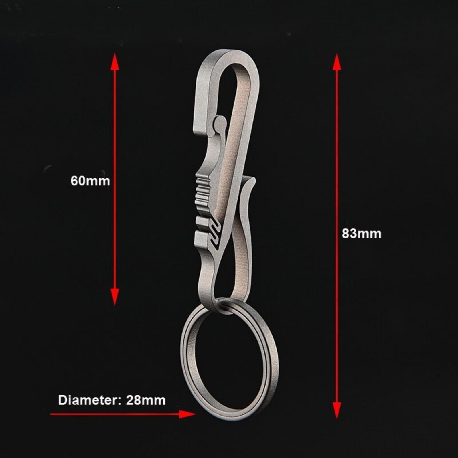 Titanium Alloy Key chain Carabiner with Key Ring Waist Hanging Buckle EDC Tool