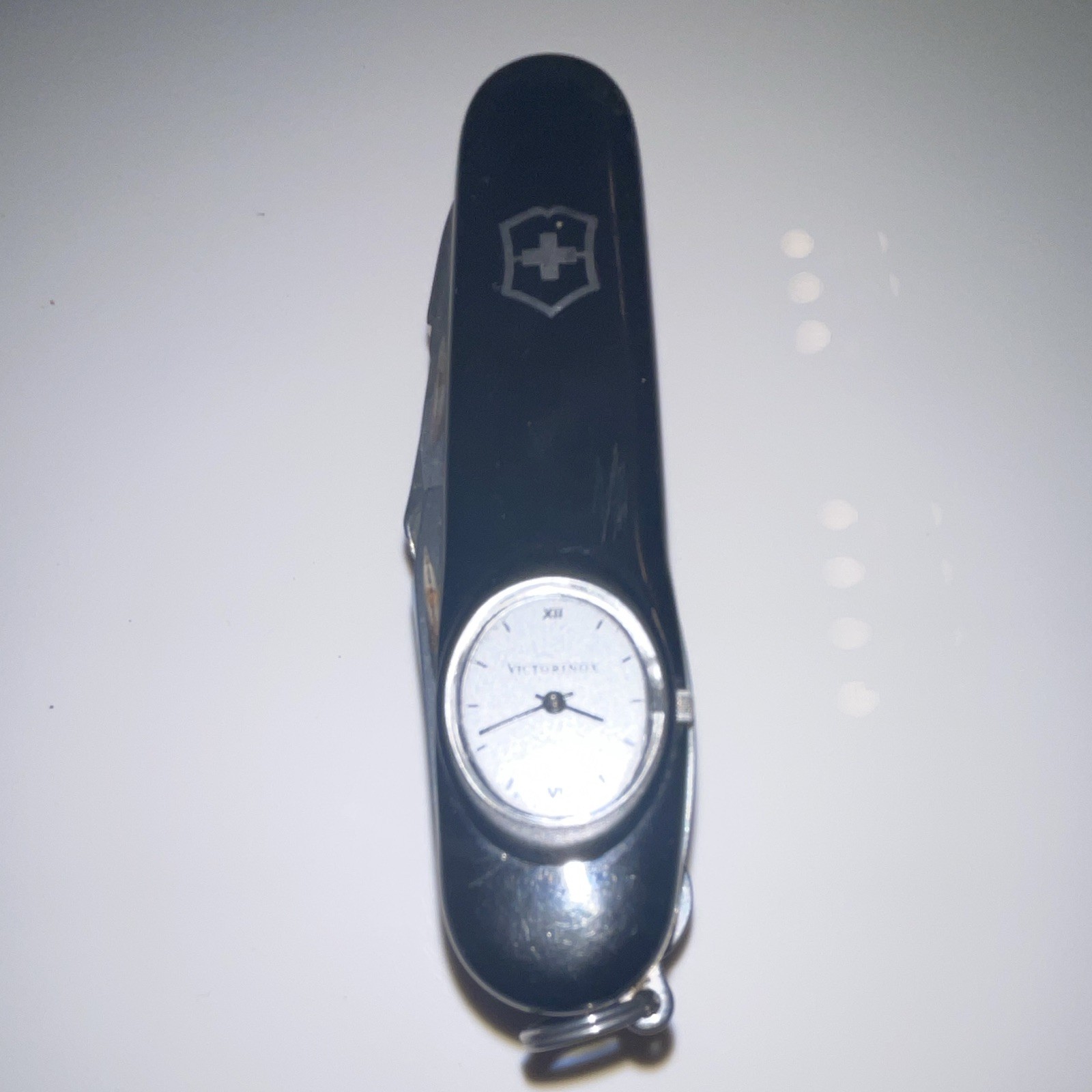 Victorinox Swiss Army Black Multi-Tool Knife w/ Watch Corkscrew Key Ring 2.5″