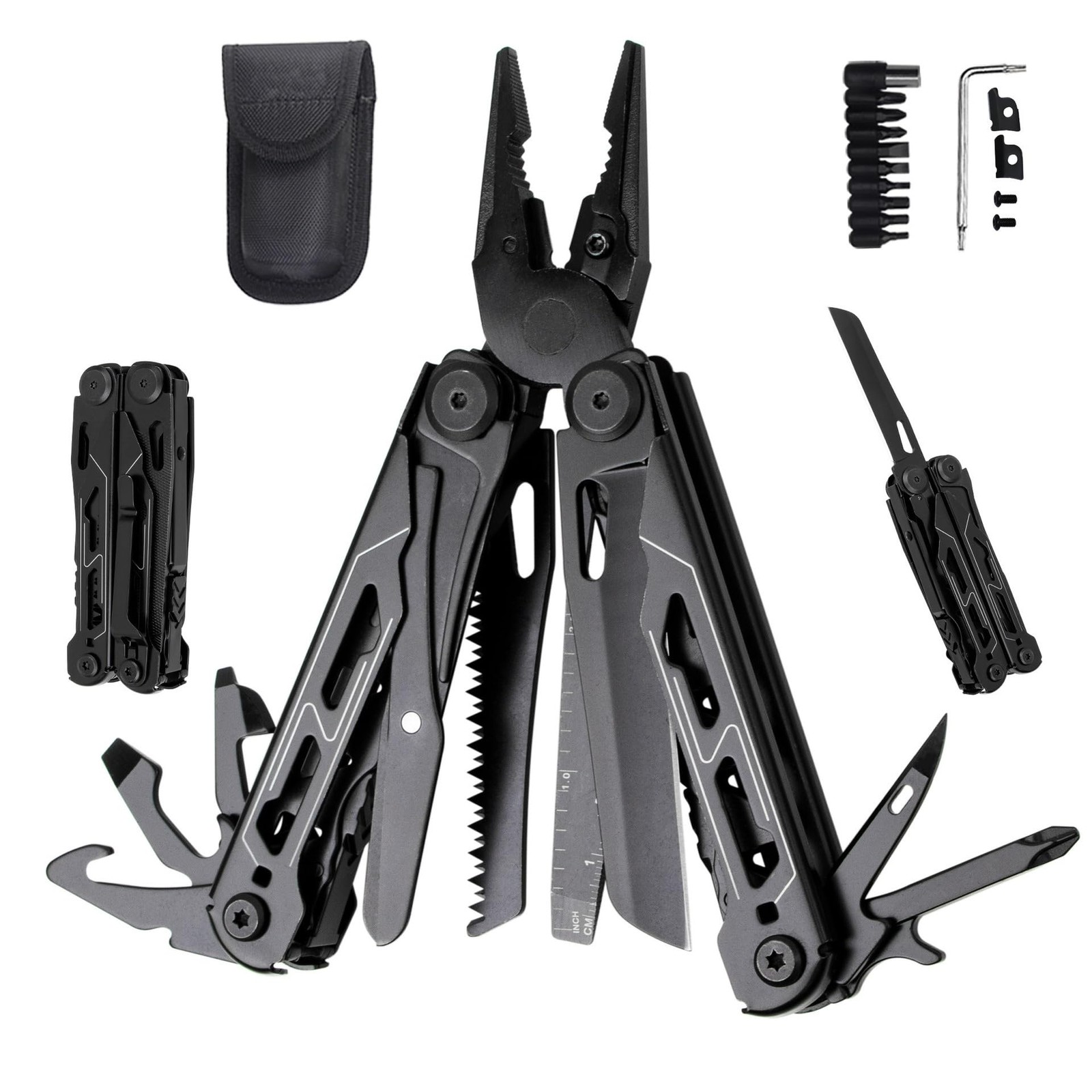 Multitool 28 in 1 Multi Tool Pliers with Pocket Knife, Bottle Opener, Saw, ED…