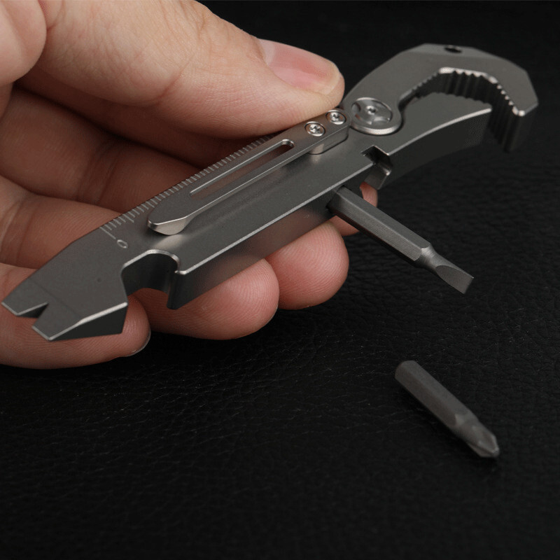 New TC4 Titanium Crowbar Pry Bar Wrench Spanner Bottle Opener Clip Quality Tool