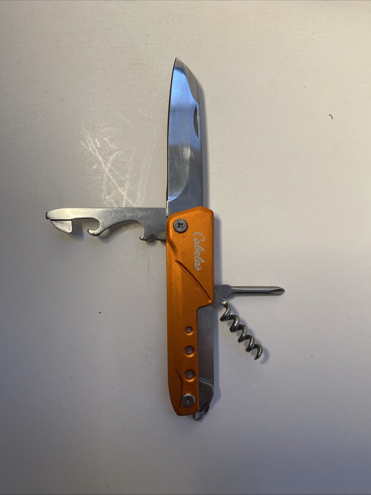 Cabela’s 8-in-1 Pocket Tool Folding Knife w Corkscrew Keyring