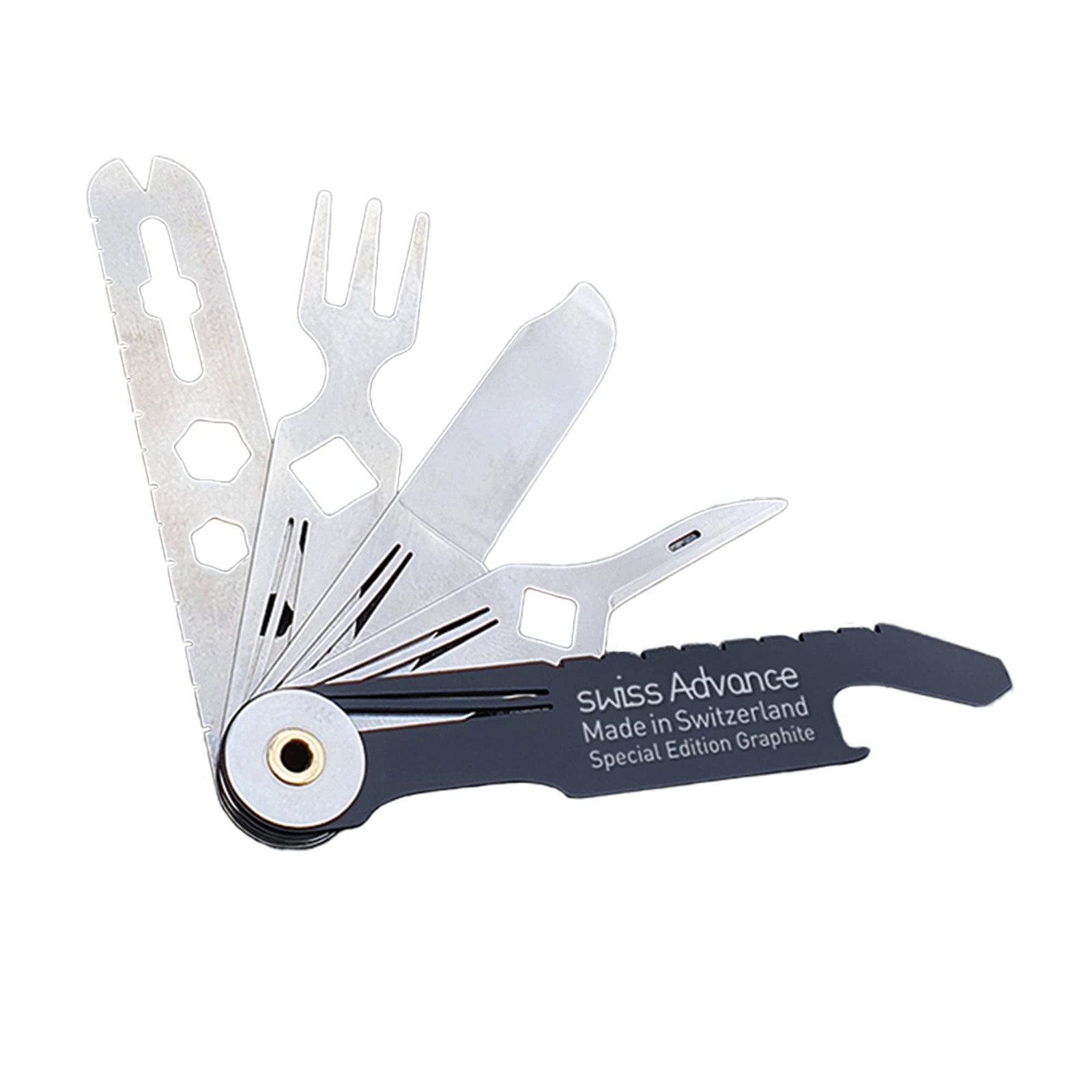 New Swiss Advance CRONO N5 Multi Tool Black Folding Poket Knife 51493