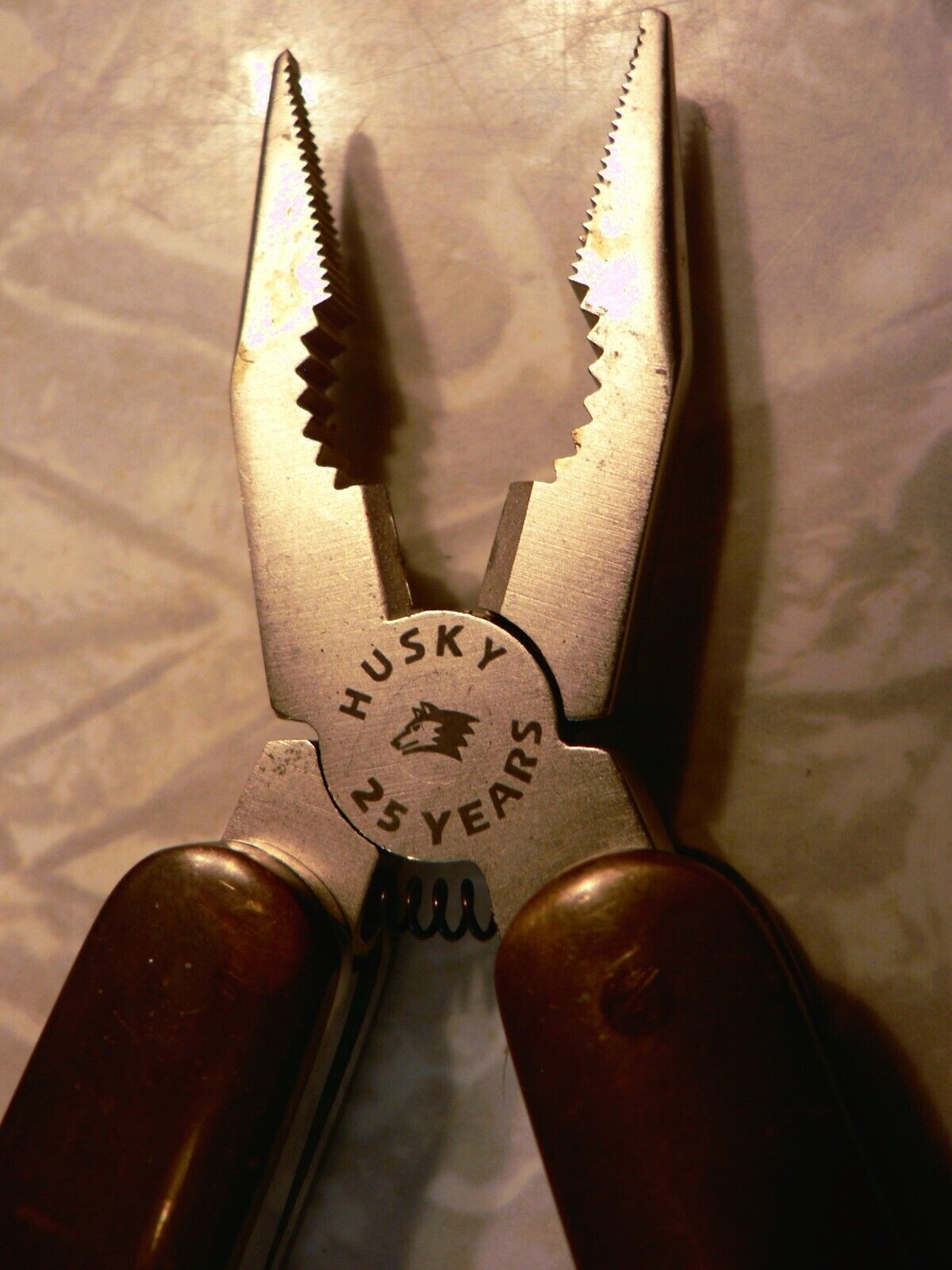 Vintage Husky 25 Years 25th Anniversary Limited Edition Multi-Tool Brass & Wood
