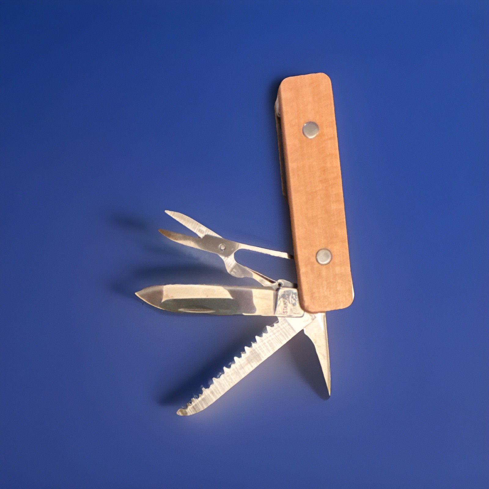 Huckleberry Wood & Stainless Steel Multi-Tool, Knife, Scissors, Saw, Awl