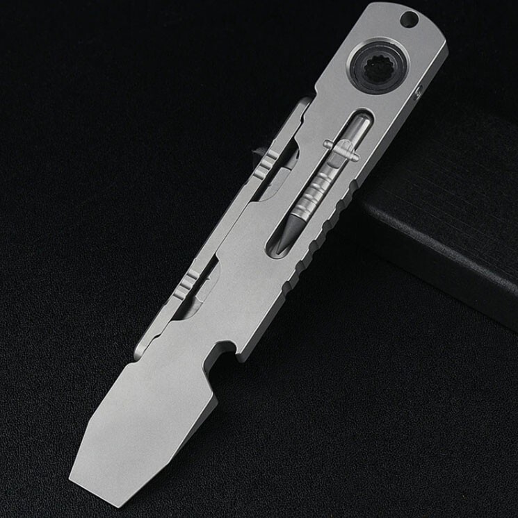 Hot Titanium Alloy Pocket Pry Bar Crowbar Opener Outdoor Camping Multi EDC Tools