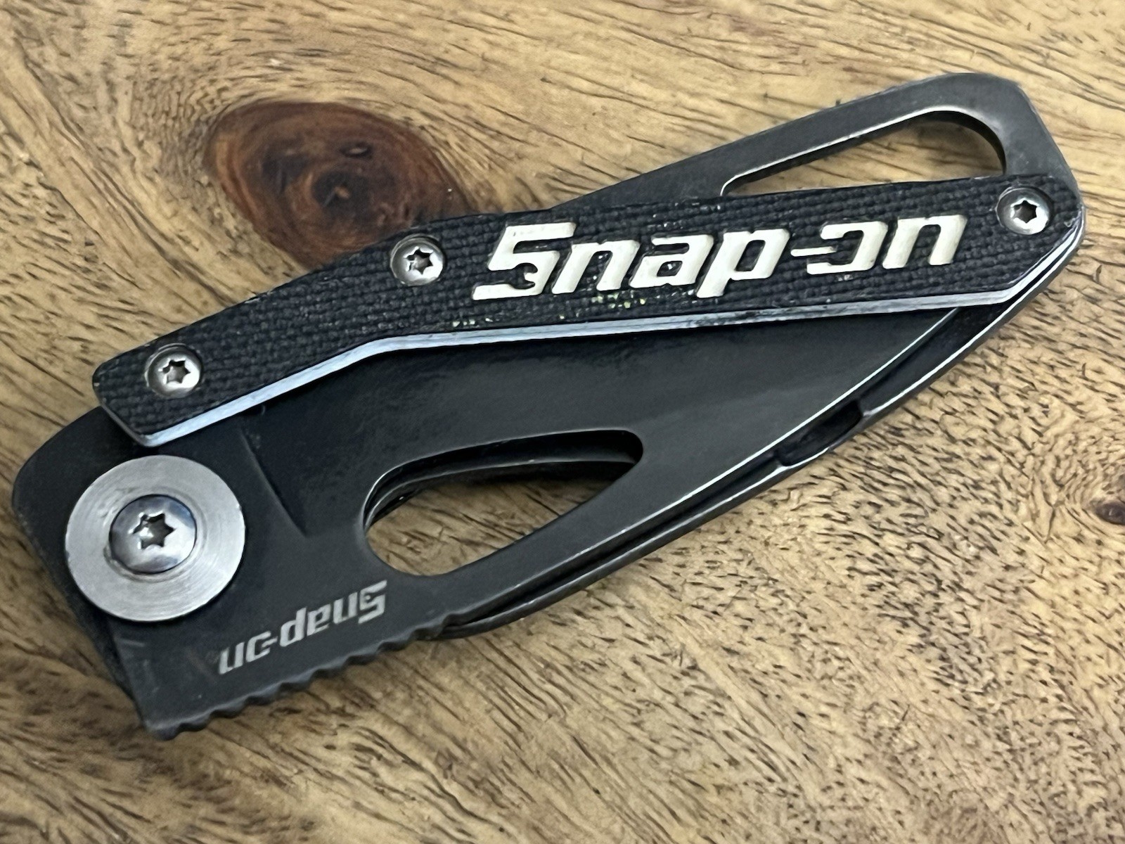 Snap-On BLACK Pocket Knife VERY NICE!! TSA Confiscated ~TASKCo