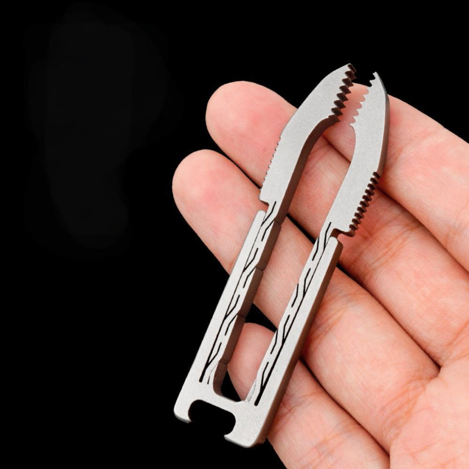 Titanium Alloy EDC Snap Tweezers Flat Head Clip Keychain Outdoor Pocket Tool