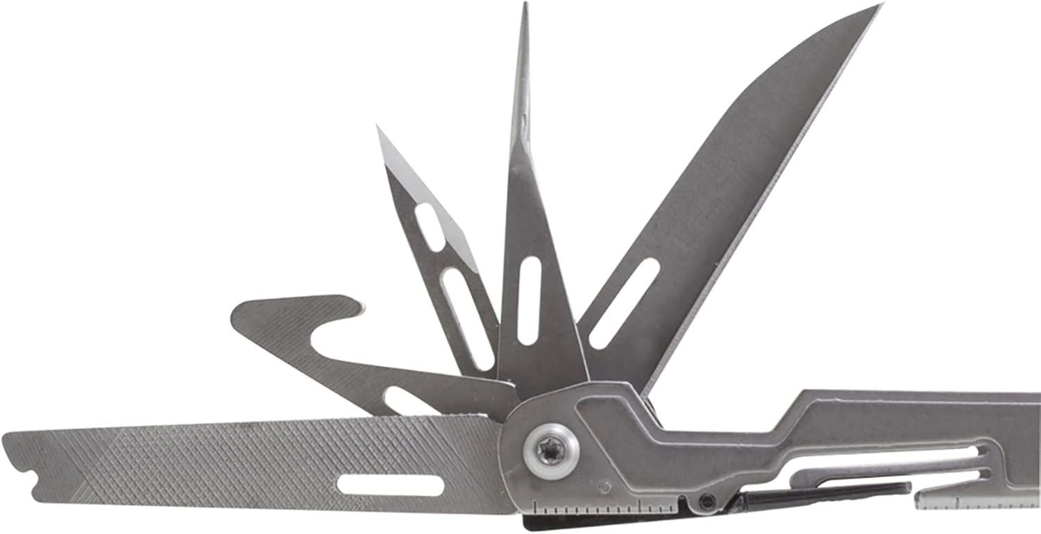PowerPint Compact Stainless Steel Multi-Tool with 18 Essential Tools, Stone Wash