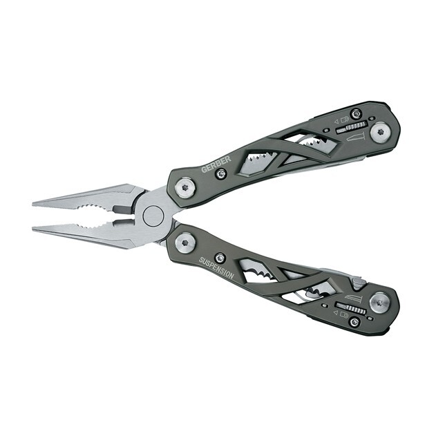 Gerber Gear 12-in-1 Suspension Multi-Tool + Sheath-Black Stainless Steel