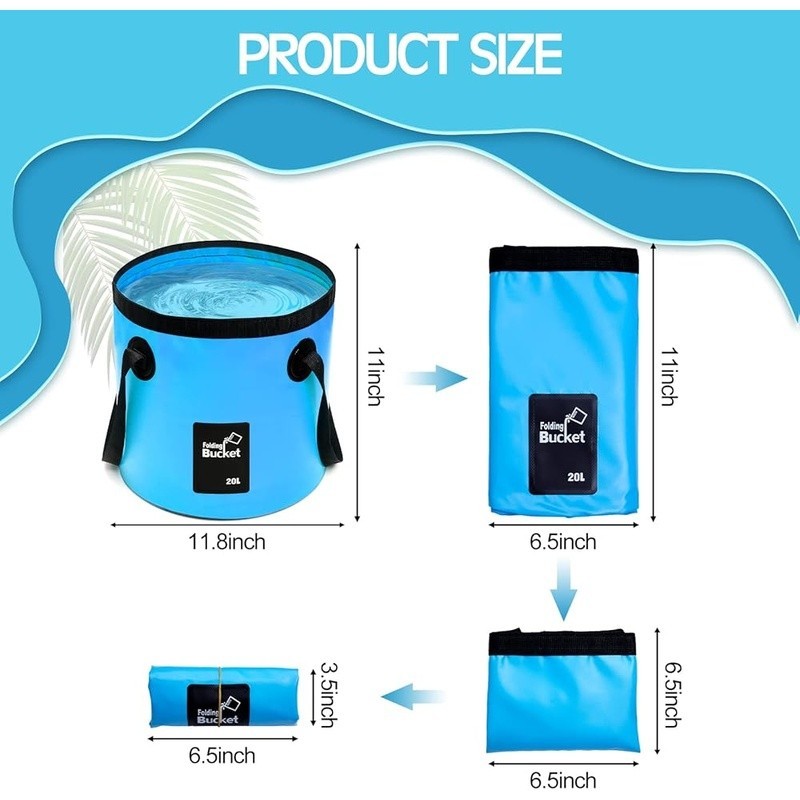 Collapsible Buckets 3 Pack Portable Waterproof Outdoor Camping Folding Tool New