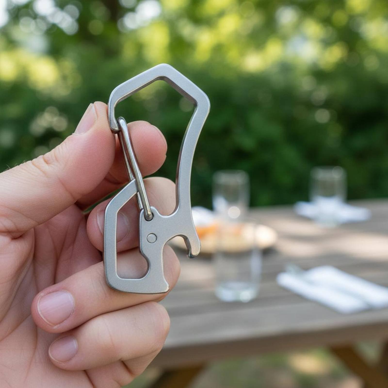 Stainless Steel Carabiner Keychain Versatile Keychain Fastener Multi-Function