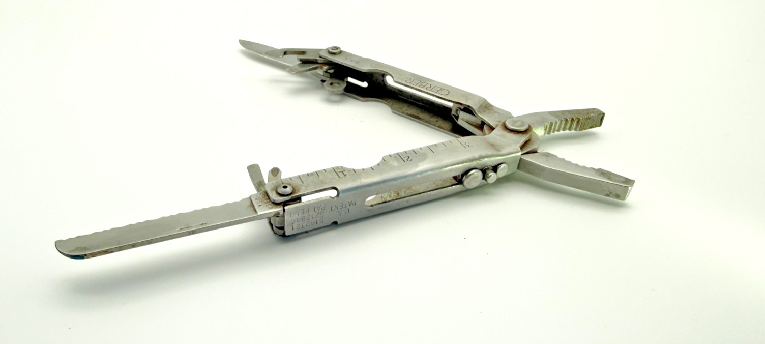 Gerber USA Vintage Multi-Tool Pliers w/ Knife, Saw, File & Ruler – Made in USA