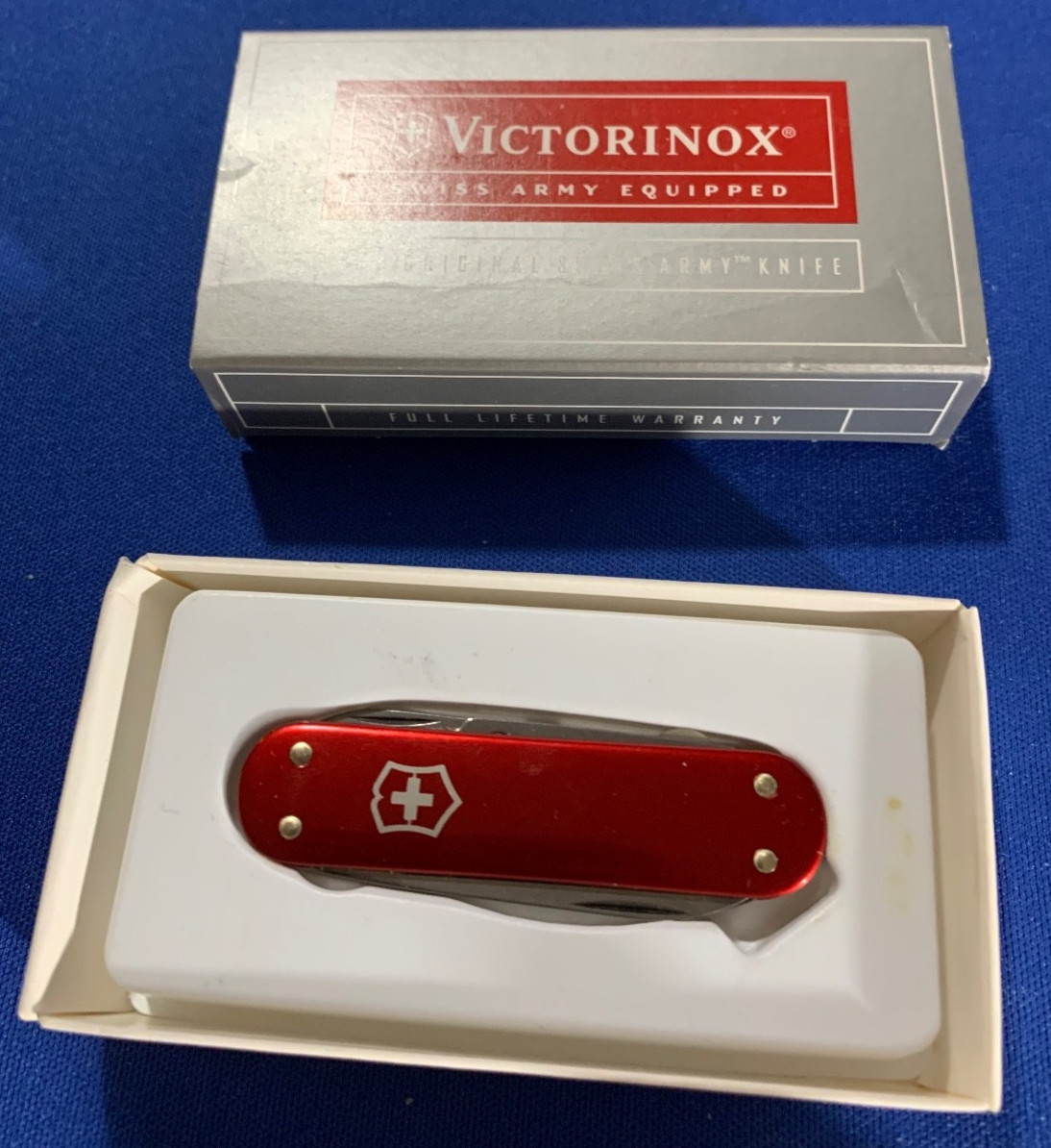RARE Swiss Army Knife, Red Classic Alox Victorinox **ORIGINAL BOX**