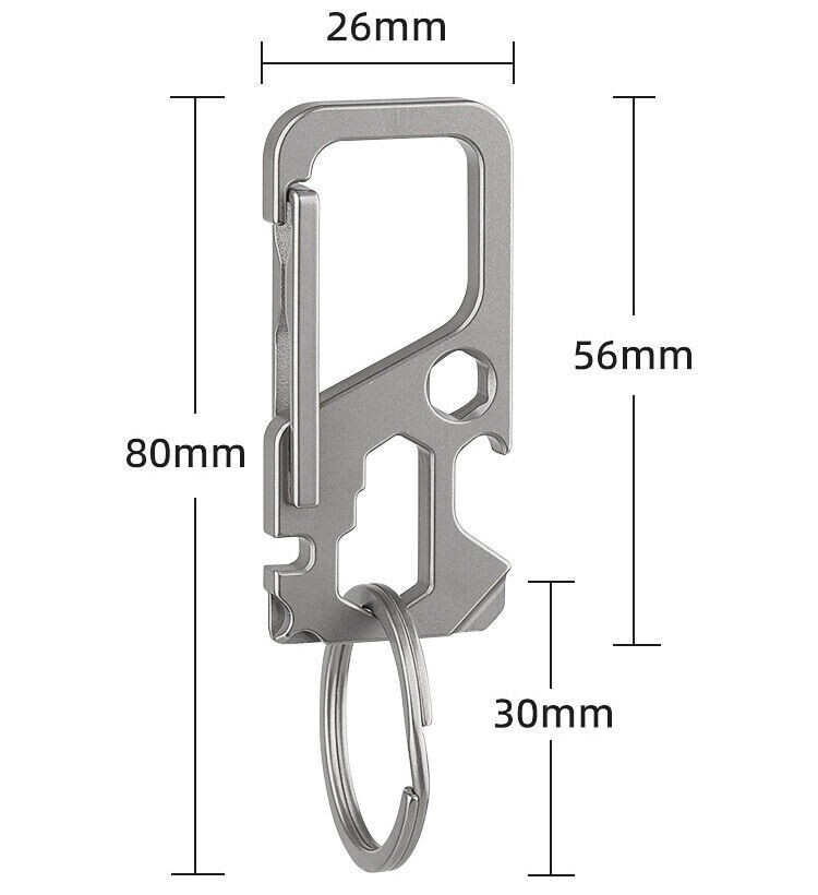 Outdoor Multi EDCTC4 Titanium Alloy Mechanic Keychain Carabiner Opener Portable