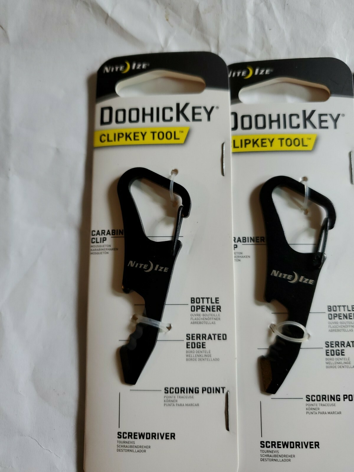 New 4 Pack Nite Ize DoohicKey Clipkey Black Durable Stainless Steel Tool Travel