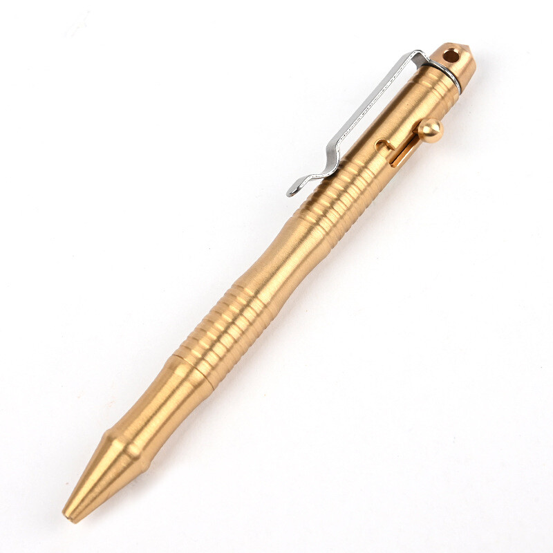 Brass EDC Pocket Pen Bolt Design Ballpoint Pen free 5pcs Refill Outdoor Travel