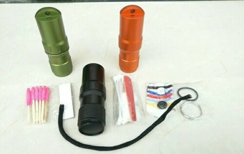 Keychain Aluminum EDC Waterproof CNC Survival Pill/Match Case – New