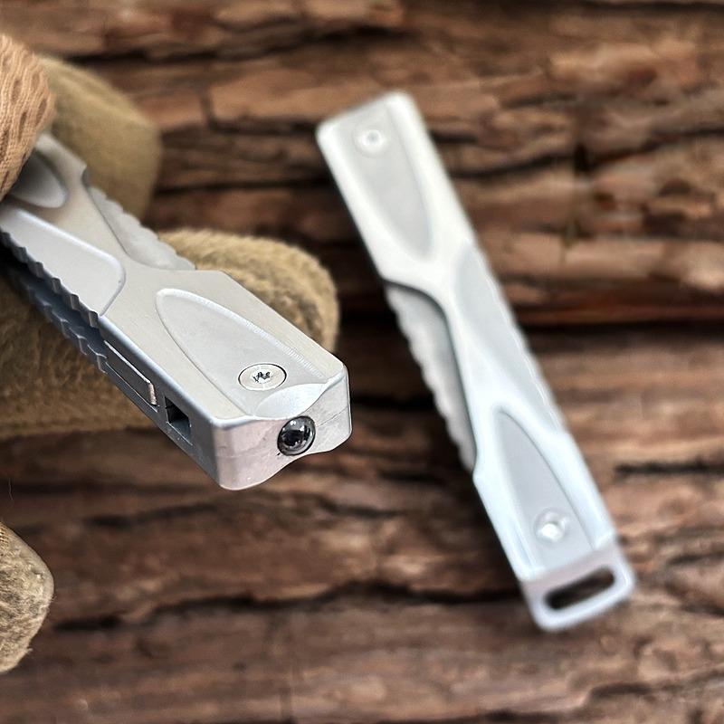 EDC Stainless Steel Bottle Opener Keychain Fidget Decompression Toy Pocket Tool