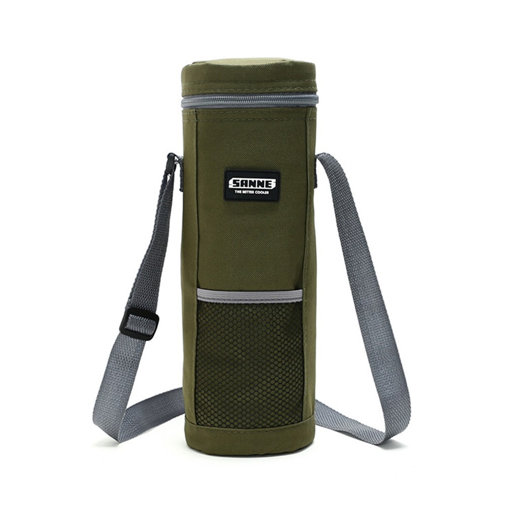 Insulated Cylinder Shoulder Strap Bag for Convenient Water Bottle Storage