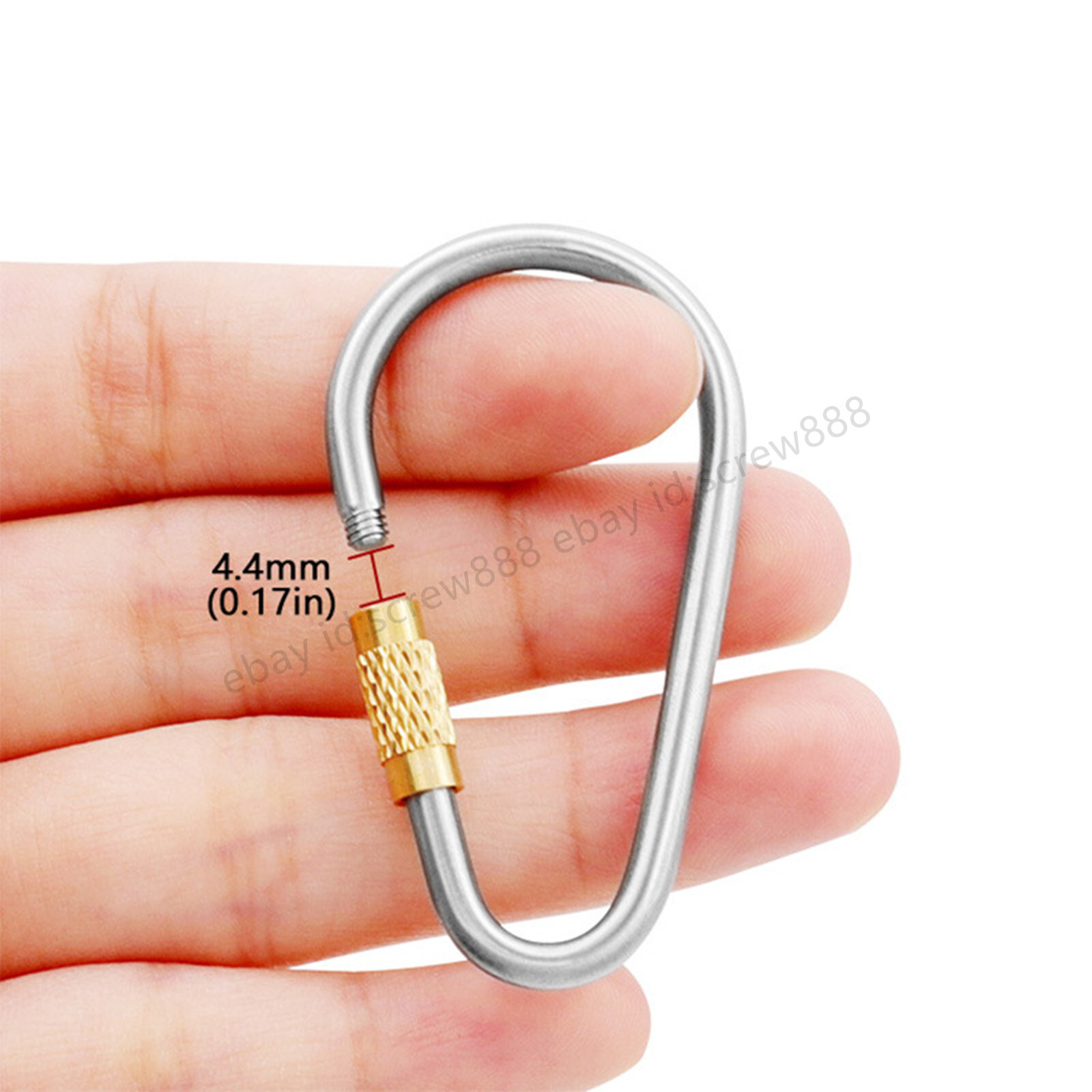 3pcs Titanium Alloy + Brass Key chain D-Ring Carabiner Clip Hook Snap Link EDC