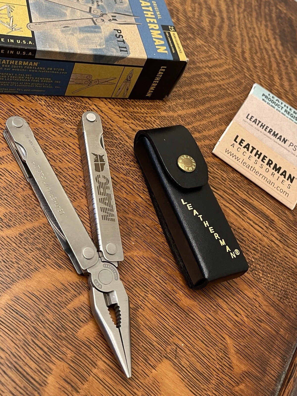 NOS 1998 RARE THE ORIGINAL NEW LEATHERMAN PST II MULTI-TOOL “MINTY” CUSTOM ETCH