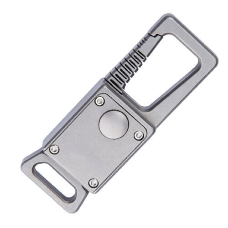 TC4 Titanium Alloy Genuine Leather Keychain Carabiner EDC Outdoor Multi-Tool