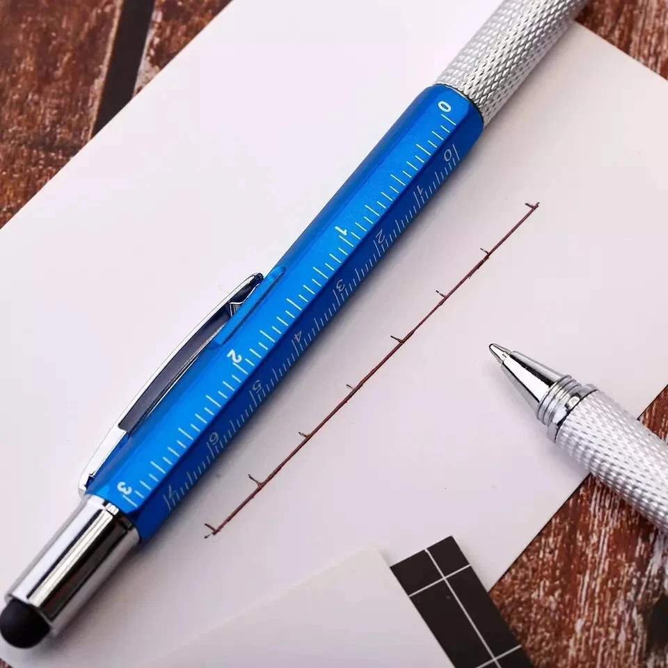 16 Pieces Gift Pen Tool Pen 6 in 1 Multitool Tech Tool Pen with Ruler, Levelgaug