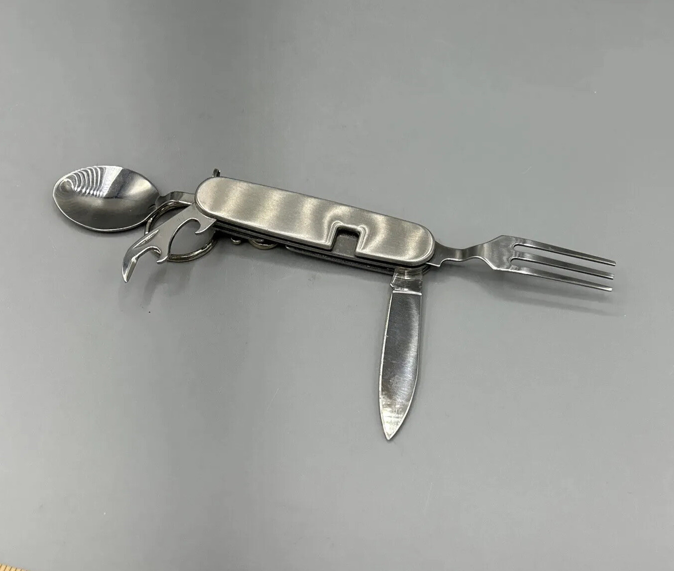 Camping Eating Utensil Set Folding Emergency Cutlery Knife Fork Spoon Kit