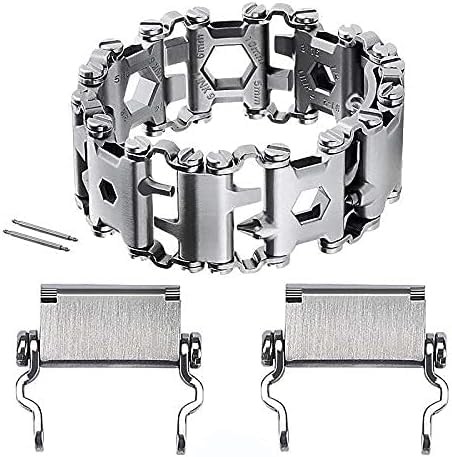 SINGEAR Stainless Steel Multitools Bracelet for Men, Transform into Watch Ban…