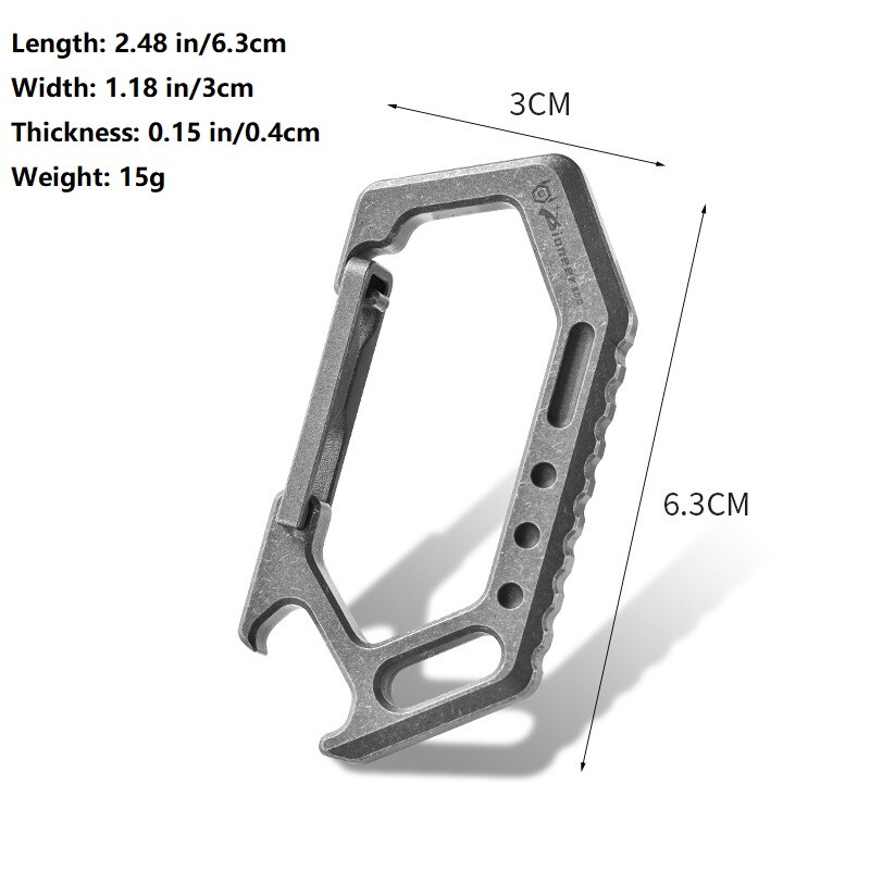 Titanium Keychain Carabiner Clip Key Holder Organizer with Bottle Opener EDC