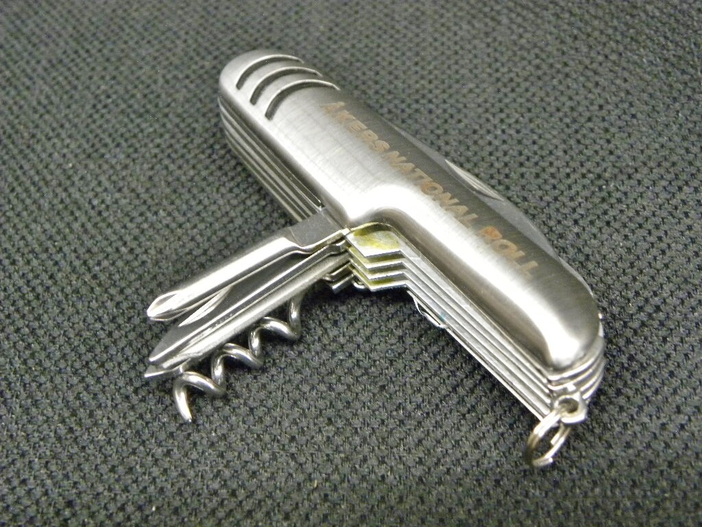 Lot of 6 Silver Pocket Swiss Army Style Knife with Black Nylon Case