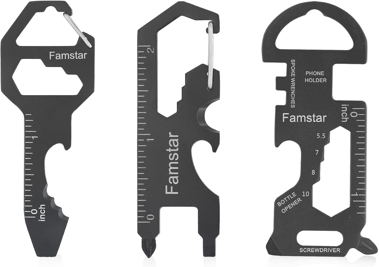 Keychain Multi-Tool 3Pack Metal Pocket Tool Portable No Rust Wrench for Screw,Ru